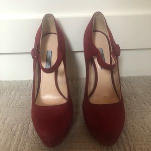 Burgundy Prada Mary Janes